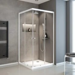 Schulte ExpressPlus Eckeinstieg Variabel Sunny 80-90 X 80-90 X 180 Cm 4-teilig