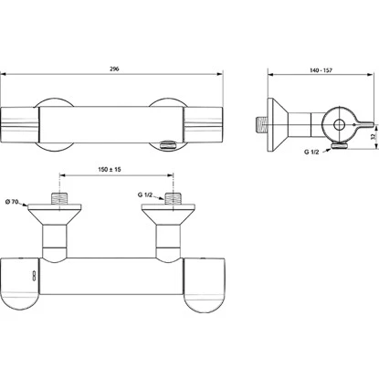 Ideal Standard Brausethermostat Ceraplus Safe Aufputz Chrom – Bild 5