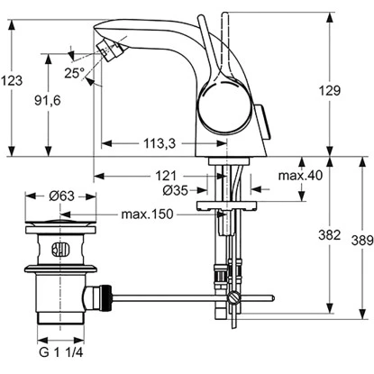 Ideal Standard Bidetarmatur Melange Chrom â Bild 6