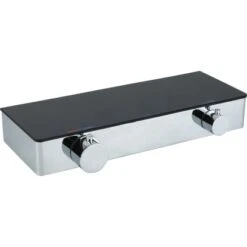 Baliv Thermostat-Duscharmatur DU-2071 Schwarzglas-Chrom