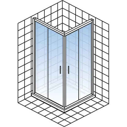 Schulte Eckeinstieg Kristall/Trend 80 Cm X 80 Cm X 185 Cm Echtglas Klar Hell â Bild 4