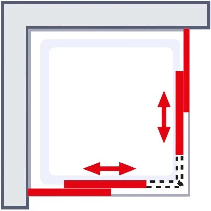 Schulte Eckeinstieg Kristall/Trend 80 Cm X 80 Cm X 185 Cm Echtglas Klar Hell â Bild 5