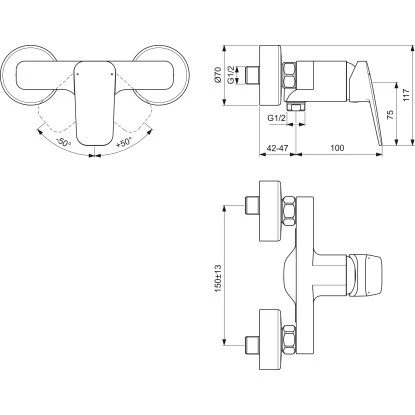 Ideal Standard Brausearmatur Aufputz Ceraplan Schwarz Matt â Bild 4