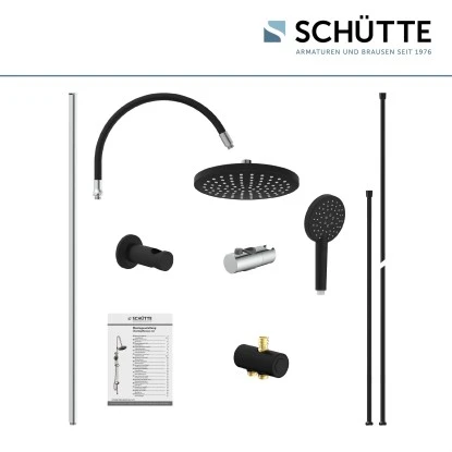 Schütte Überkopfbrause-Set Matao Rain Chrom-Schwarz Matt – Bild 7