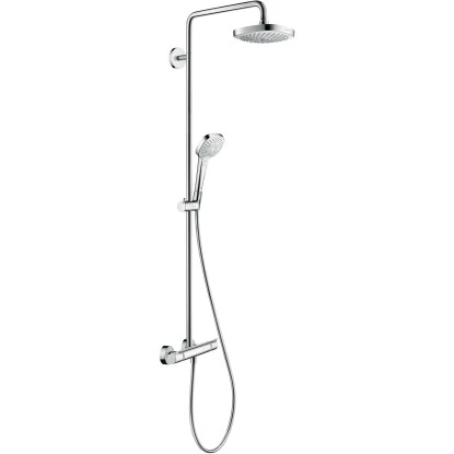 Hansgrohe Duschsystem Croma Select E 180 Mm Mit Thermostat Weiß-Chrom