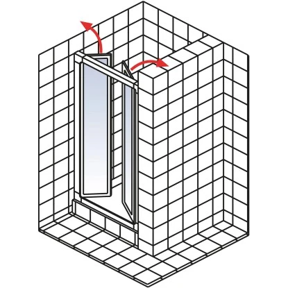Schulte Falttür Für Nischen Kristall/Trend Alu-Natur BxH 90 X 185 Cm – Bild 4