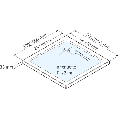 Schulte Duschwanne Eckig Extra-flach Mineralguss 100 X 100 Cm â Bild 3