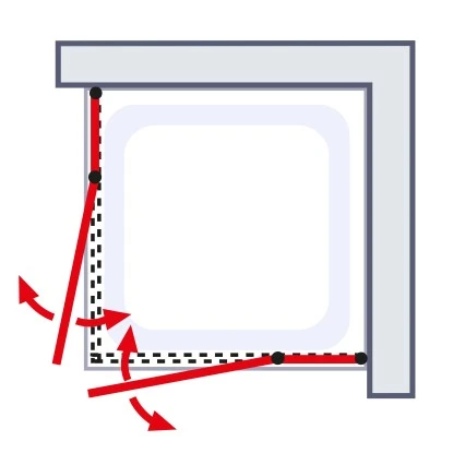 Schulte Sunny Eckeinstieg 4-tlg. Mit Drehtüren 80 X 80 X 180 Cm Weiß – Bild 5