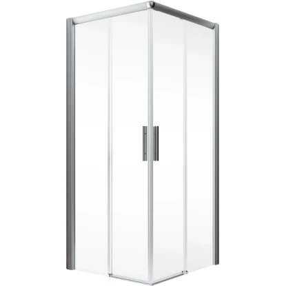 Schulte Eckeinstieg II Ohne Unteres Profil Kristall Trend Alu-Natur 200 X 90 Cm â Bild 2