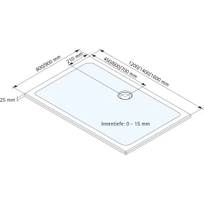 Schulte ExpressPlus Duschwanne Schulte-plan Eckig Mineralguss 80x120cm – Bild 5