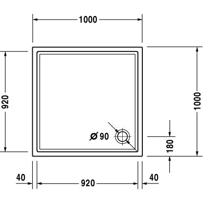 Duravit Duschwanne Starck Slimline 100 Cm X 100 Cm X 5 Cm Antislip Weiß – Bild 2