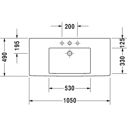 Duravit Waschbecken Vero 105 Cm Weiß 1 Hahnloch WonderGliss – Bild 2