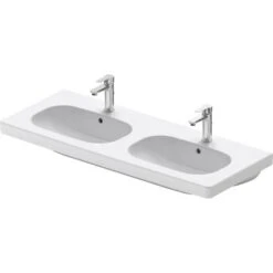 Duravit Möbel-Doppelwaschbecken D-Code 120 Cm Weiß Mit 1 Hahnloch Pro Becken