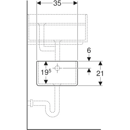Geberit Gipsfangbecken Publica Unterteil 25 Cm Weiß – Bild 3
