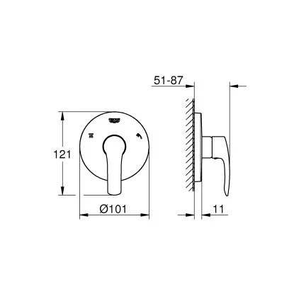 Grohe 5-Wege Umstellung Eurosmart Chrom – Bild 2