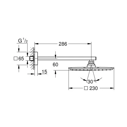 Grohe Kopfbrausenset Rainshower Allure 230 Chrom Brausearm 286 Mm – Bild 2
