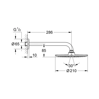 Grohe Kopfbrausenset Rainshower Cosmopolitan 210 Chrom Mit EcoJoy â Bild 2