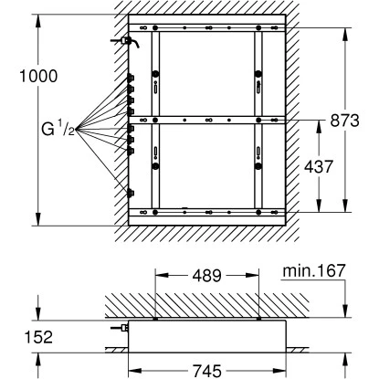 Grohe Rohbau-Set Rainshower F-Series 40" Chrom â Bild 2