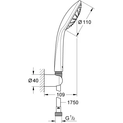 Grohe QuickFix Wandhalterset Vitalio Joy 110 Mono Chrom â Bild 2