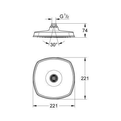Grohe Kopfbrause Grandera 210 Chrom â Bild 2