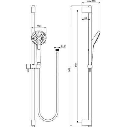 Ideal Standard Duschsystem Idealrain Evo Aufputz Brausestange 900 Mm Chrom â Bild 6