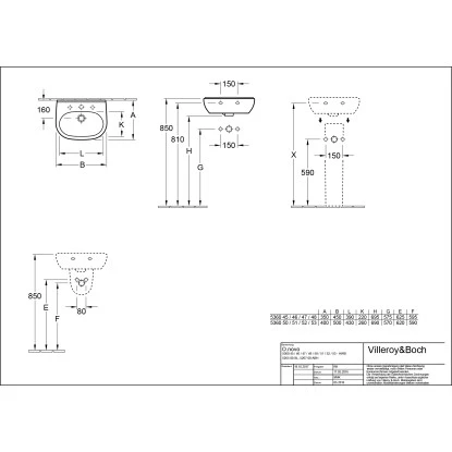 Villeroy & Boch Gäste-Waschbecken Compact O.Novo 45 Cm Weiß Ohne HL Mit ÜL CPlus – Bild 2
