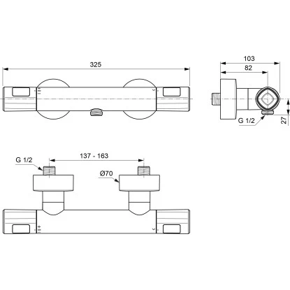 Ideal Standard Brausethermostat Ceratherm T100 AP Chrom â Bild 6