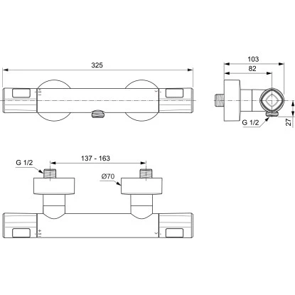 Ideal Standard Brausethermostat Ceratherm T100 AP Chrom â Bild 7