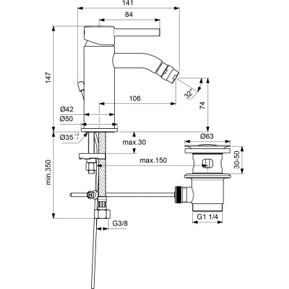 Ideal Standard Bidetarmatur Ceraline Chrom â Bild 7