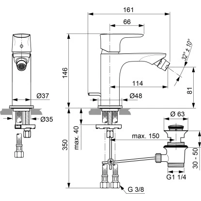 Ideal Standard Bidetarmatur Connect Air Chrom â Bild 6