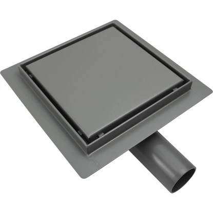 VerosanPro Duschrinne-Bodenablauf Nakia Quadratisch Matt Hellgrau 20 Cm X 20 Cm