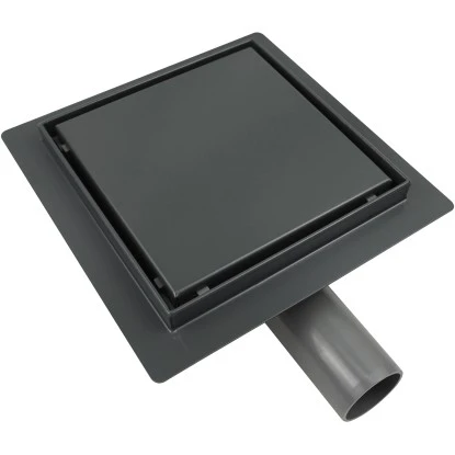 VerosanPro Duschrinne-Bodenablauf Nakia Quadratisch Matt Dunkelgrau 15 X 15 Cm