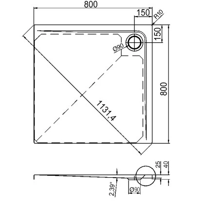 Duschwanne Maui-Q 80 Cm X 80 Cm – Bild 3