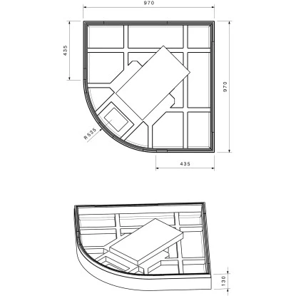 Duschwannenträger Für Ottofond Maui VK100 Viertelkreis 100 Cm X 100 Cm – Bild 2