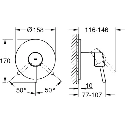 Grohe Einhand-Brausebatterie Concetto Chrom – Bild 2