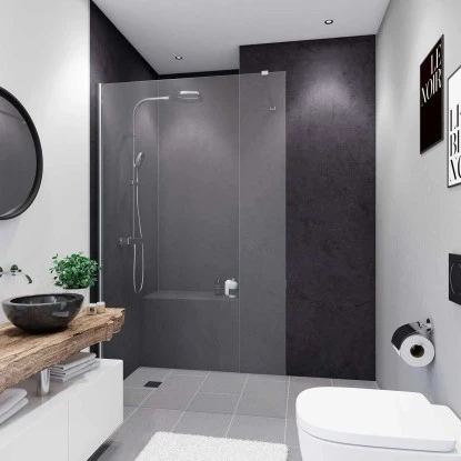 Breuer Duschrückwand Soft-Touch Stein Anthrazit 100 X 210 Cm