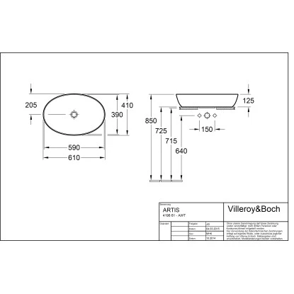Villeroy & Boch Boch Aufsatzwaschbecken Artis 61 Cm X 41 Cm Weiß Alpin CeramicPlus – Bild 3