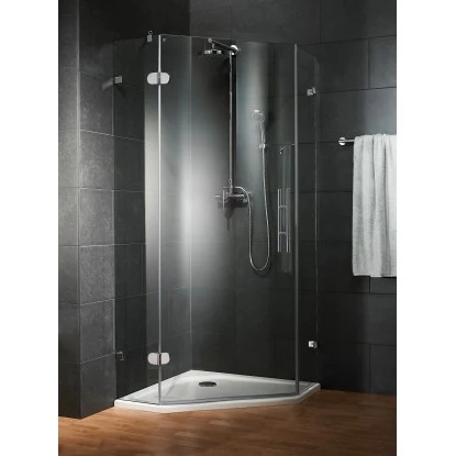 Schulte Fünfeckdusche Davita 4-teilig Echtglas Chrom – Bild 3