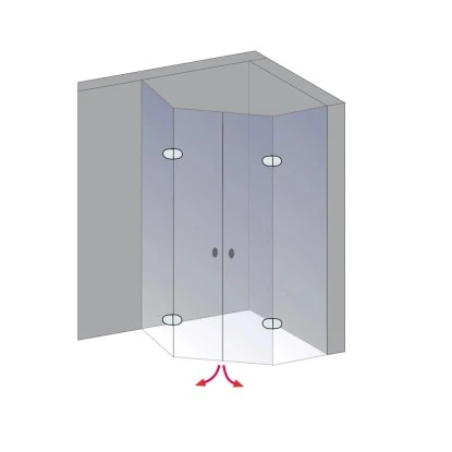 Schulte Fünfeckdusche Davita 4-teilig Echtglas Chrom – Bild 4