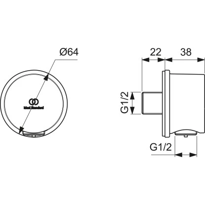 Ideal Standard Brauseschlauchanschluss Idealrain Atelier Silver Rund Aufputz â Bild 6