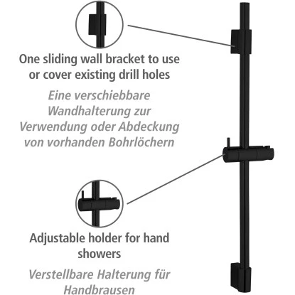Wenko Duschstange Classic Schwarz 70 Cm â Bild 2