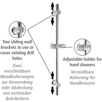 Wenko Power-Loc Duschstange Chrom Befestigen Ohne Bohren â Bild 3