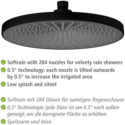 Wenko Regenduschkopf Ultimate Shower Schwarz/Grau Ø 25 Cm – Bild 4