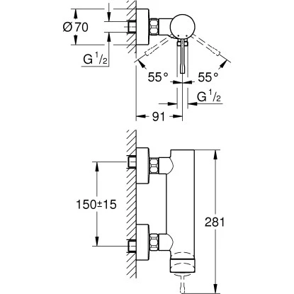 Grohe Einhand-Brausebatterie Essence Hard Graphite Gebürstet – Bild 2