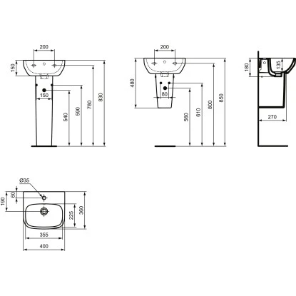 Ideal Standard Wandsäule I.life A Für Handwaschbecken Weiß – Bild 7