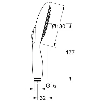 Grohe QuickFix Handbrause Vitalio Rain 130 Chrom 4+ Strahlarten – Bild 2