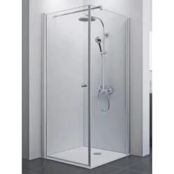 Breuer Drehtür Links Für Seitenwand Elana 8 Silber Matt Klarglas 90 Cm