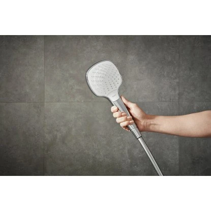 Hansgrohe Handbrause Croma Select E Vario Mit 3 Strahlarten Weiß-Chrom – Bild 9